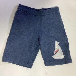Thom Browne  Boys Blue Embroidered Sailboat Cotton Shorts,  Sz 10